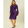 thumbnail image 3 of Vestido Midi Con PurpuriDe FiesCóctel TalExtBodycon LentejuePaMujer Púrpu4X, 3 of 6
