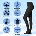 thumbnail image 4 of EMEM Apparel Women's Ladies Junior's Flat Knit Cotton Sweater Winter Opaque Footed Tights Hosiery Stockings Black A, 4 of 5