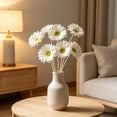 thumbnail image 5 of White Artificial Gerbera, Pure Real Touch Faux Daisy with Bendable Stalks, Minimalist Floral Decor, Elegant Arrangement for Home Wedding Party Vase Centerpiece, 15.16*3.35in, 5 of 6