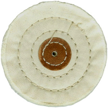 

MUSLIN WHEEL BUFF leather center 4 (100mm) 30 ply 3 rows of stitching