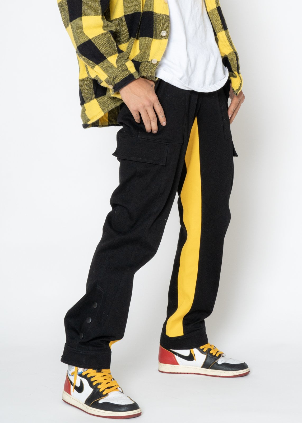 mens yellow cargo pants