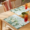 thumbnail image 4 of Spring Floral Placemats Set of 8 Summer Daisy Tulip Flowers Vases Place Mats Indoor Wipeable Table Mats Washable Cloth Dining Table Placemats for Kitchen Holiday Party Home Decor 13x19 Inch, 4 of 9