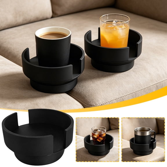 MMJ Universal Sofa Cup Holder Armrest Clip On Drink Organizer Spill Proof Tray for Couch Living Room