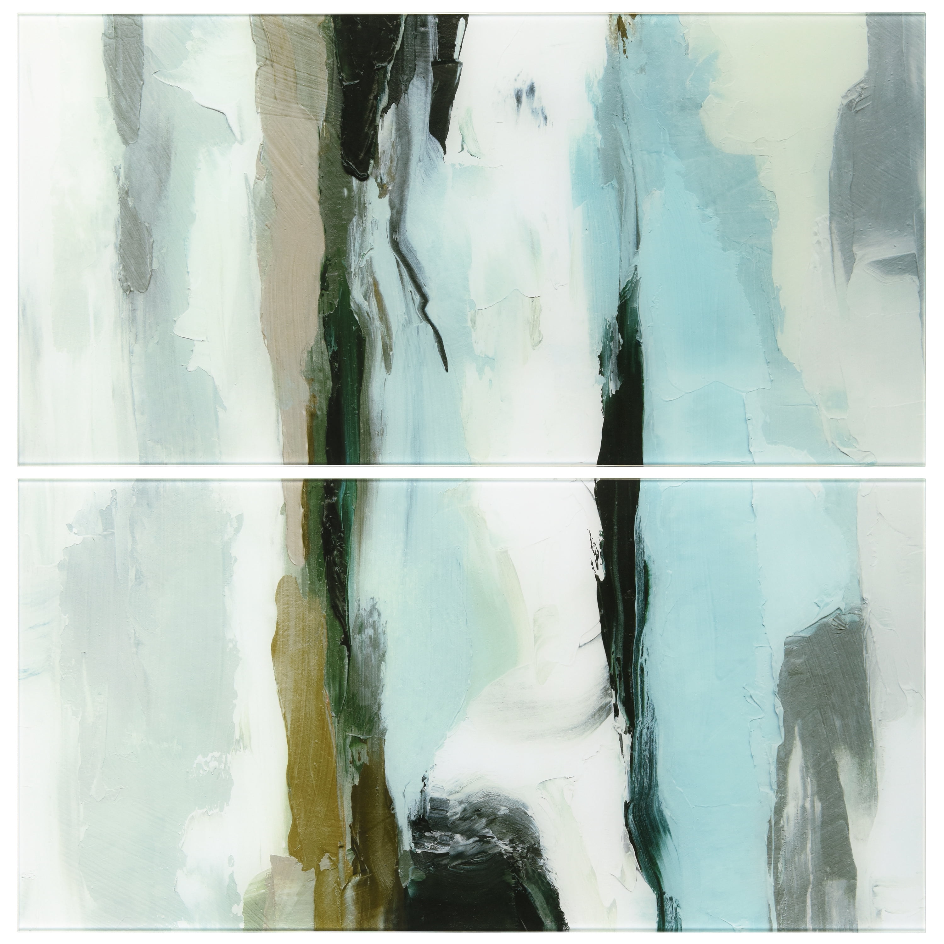 Textured Ocean Tide II AB 36 in x 72 in Mixed Media Art, by Empire Art 2 Count