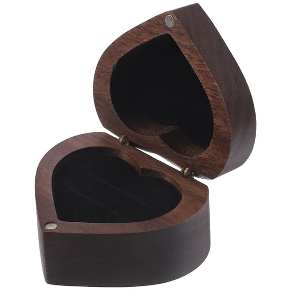 MLINS Heart-Shaped Wooden Storage Box Wedding Proposal Organizer Case for and Keepsakes
