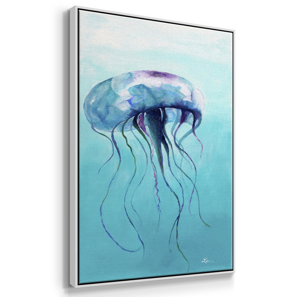 Jelly Fish Framed Premium Gallery Wrapped Canvas - Ready to Hang