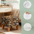 thumbnail image 7 of SCRAWLGOD Daisy Flower Print Footstool Slipcover, Breathable Footrest Sofa Protection Thick Covers for Ottoman with Stretch Bottom for Pets, 7 of 7