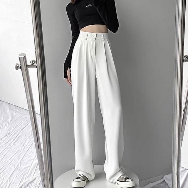 Pantalones anchos de traje para mujer con un tacto de alta gama, cintura alta y sensación de caída, ajustados y casuales, pantalones cortos para primavera.