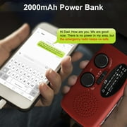 TSV Hand Crank Emergency Radio, Portable Radio Solar Powerd AM FM WB NOAA Weather Radio with SOS Alarm, Cell Phone Charge