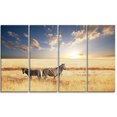 thumbnail image 2 of Zebras in Beautiful Grassland At Sunset - Extra Large African Canvas Art Print, 2 of 3