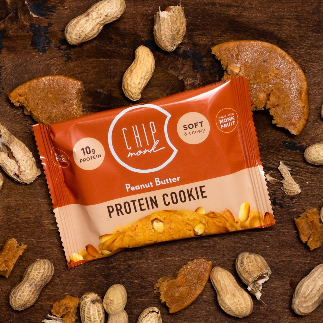 ChipMonk Baking, Peanut Butter High Protein Cookies - Low Carb Diet Friendly Gym Snacks, Meal Replacement Cookie, Gluten-Free, Healthy Low Sugar Sweet Snack - Balanced Nutrition Baked Desserts