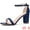 Navy Blue, variant on Women's Ankle Strap Chunky Heels Glitter Vamp Open-Toe Sandals Silver 9