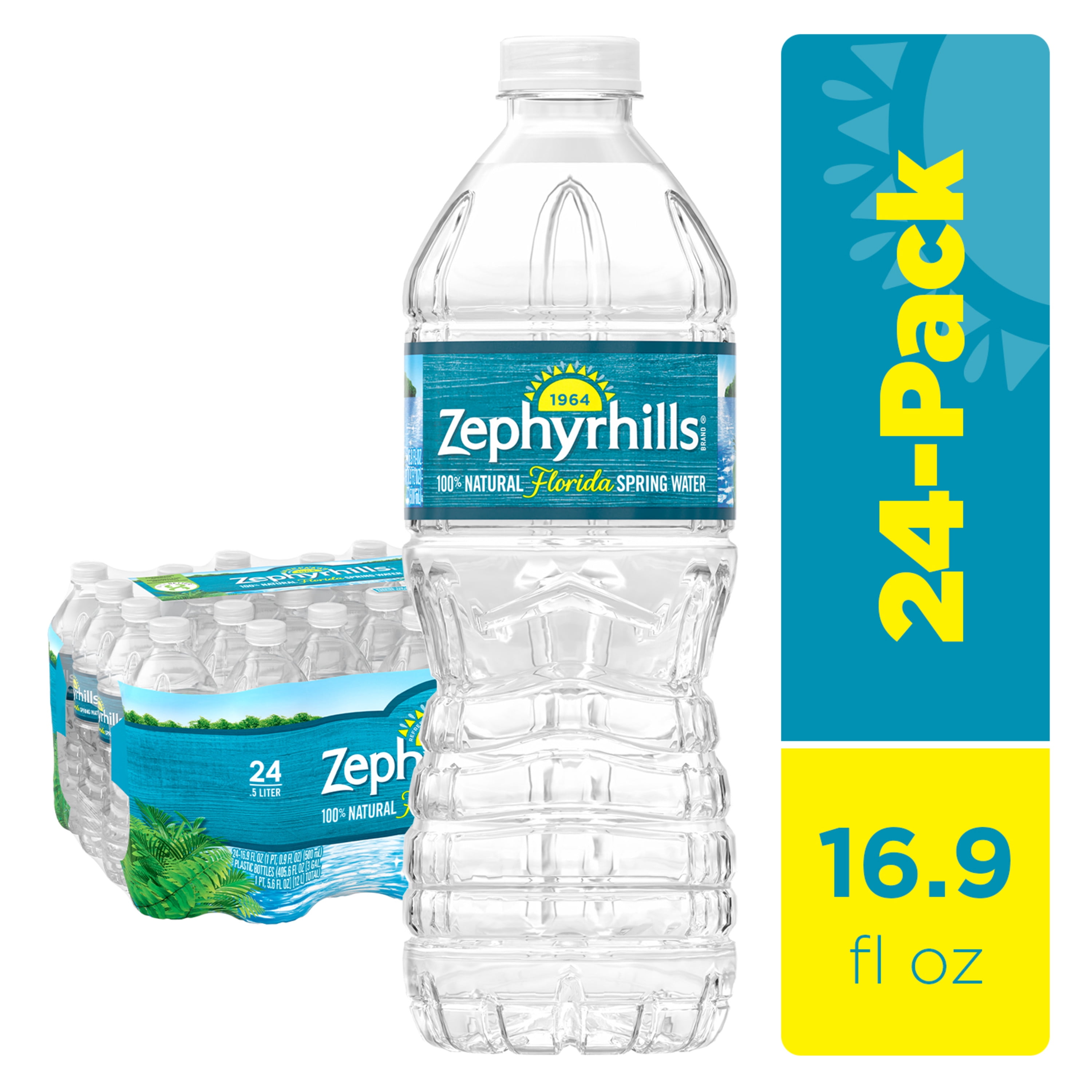 Zephyrhills 100 Natural Spring Glacier Water, 16.9 Fl Oz, 24 Pack
