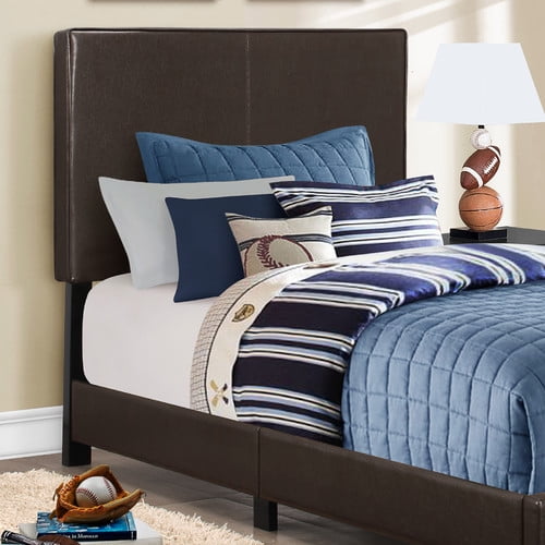 Monarch Bed Twin Size / Dark Brown LeatherLook - Walmart.com - Walmart.com