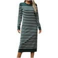 thumbnail image 2 of Wancir Womens Winter Fall Pleated Knitted Fit and Flare Long Sleeve Sweater Dress, 2 of 7