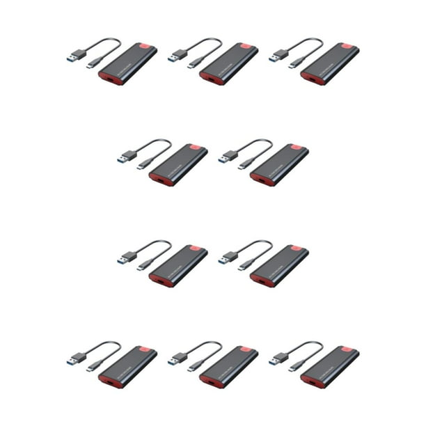 Recinto Aluminio USB3.1 10Gbps HDD Portátil Seitruly Negro con cable de CA 10Conjunto