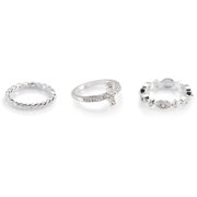 Darice Silver Cross Theme Rings, 3 Piece