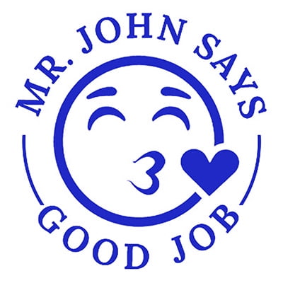 Printtoo Personalized Teachers Stamp Good Job Teachers Name Self-Inking Rubber Stamp Appreciation Message For School Classroom & Homework Supplies,Blue - 30 x 30 mm