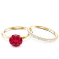 thumbnail image 4 of Rosec Jewels Lab Created Ruby Solitaire Ring Set with Diamond Enhancer (AAAA Grade), 14K Yellow Gold, US 10.50, 4 of 8