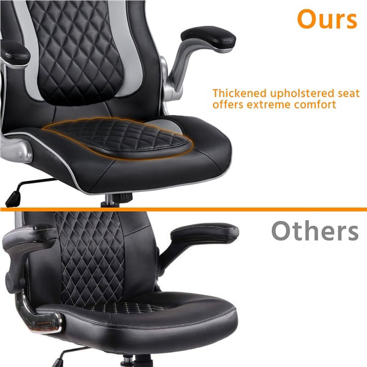 SmileMart Adjustable Ergonomic High Back Gaming Chair, Black/Gray - image 5 of 13