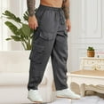 thumbnail image 7 of Handshe Men's Stylish Solid Color Casual Cargo Pants with Multiple Pockets Utility Design for Outdoor Everyday Wear,Plus Size, 7 of 7