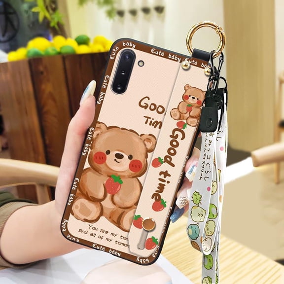 HBH-Phone Case For Samsung Galaxy Note10/SM-N9700, Durable Cute Soft case Back Cover Cartoon Kickstand Waterproof Protective Fashion Design Dirt-resistant Silicone Wrist Strap Anti-knock