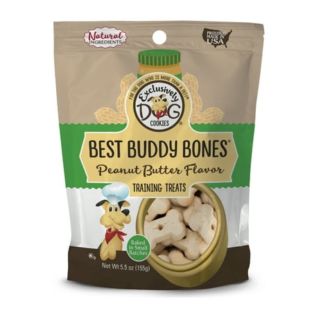 - Exclusively Dog Cookies Best Buddy Bones Peanut Butter Flavor Training Treats, 5.5 oz
