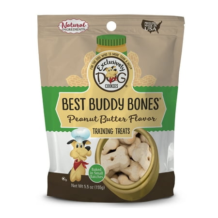 Exclusively Dog Cookies Best Buddy Bones Peanut Butter Flavor Training Treats, 5.5 (Best Raw Bones For Dogs)