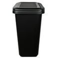 Hefty 20.4 gal Dual Function XL Plastic Divided Kitchen Trash Can, Black