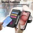 thumbnail image 5 of Ancove for iPhone 14 Pro Max Wallet Case with Card Holder Kickstand,Shockproof RFID Blocking Magnetic PU Leather Flip Case Cover for for iPhone 14 Pro Max,Black, 5 of 7