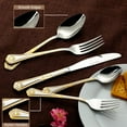 thumbnail image 5 of HOMEHUT 40-Pieces Flatware Set - Gold Cutlery Set Service for 8 People, 18/10 Premium Stainless Steel Silverware Cutlery, 24 Karat Gold-plated, 538G, 5 of 9