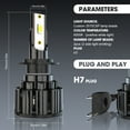 thumbnail image 2 of 4x H7 LED Headlight Bulb Kit High/Low Beam 8000LM Super Bright 6000K Cool White, 2 of 8
