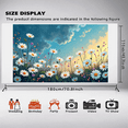 thumbnail image 5 of LUUFILx Floral Daisy Banner Backdrop Outdoor Spring Background Photography Props Party Decoration Scenic Display Garden Wall Art Decor Nature Illustration, 5 of 7