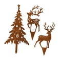 thumbnail image 2 of 3 Pieces Silhouette Stake Christmas Tree Reindeer Metal Iron Construction for Festive Lawn Decoration, 2 of 9