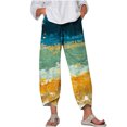 thumbnail image 2 of Pantalons pour Femmes Mode Été Décontracté Ample avec Poches Imprimé Jaune TG, 2 of 5