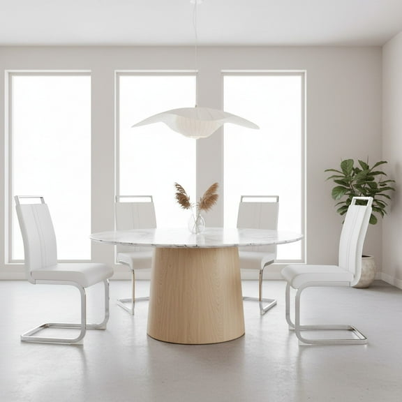 CasaGlajore Modern Dining Chairs, Thick Foam Faux Leather Dining Chairs Set of 4, C Shaped Kitchen Chairs for Dining Room, Conference Room