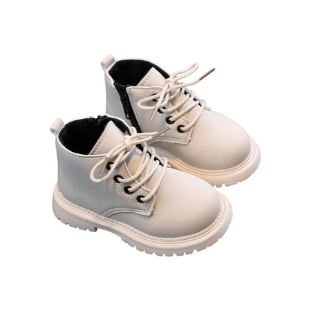 

gakvbuo Clearance items all 2022!Kids Classic Ankle Boots Boys Girls Lace-Up Outdoor Comfort Work Boots Toddler Shoes British Style Non-Slip Casual Soft Bottom Boot