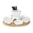 thumbnail image 4 of Olla para fondue de chocolate, recipiente y bandeja para olla caliente para derretir, calentador de , juego de calentador de de blanco, 4 of 9