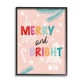 thumbnail image 2 of Stupell Industries Merry & Bright Pastel Phrase Holiday Painting Gray Framed Art Print Wall Art, 2 of 5