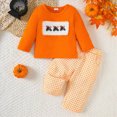 thumbnail image 2 of xaweyi Toddler Baby Girl Fall Outfits Blessed Long Sleeve Sweatshirt Tops Pants Clothes Set,Sizes 2-3 Years, 2 of 9