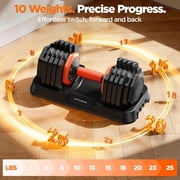 FED Fitness 2026 Updated Adjustable Dumbbells Set 25LB A Pair Dumbbells Weights, 10 in 1 Free Weights with Anti-Slip Handle, Suitable for Home Gym Exercise Equipment