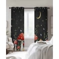 thumbnail image 3 of Red Mushrooms Blackout Curtains for Bedroom Living Room, Plants Leaves Black Night Sky Stars Moon 96 In Long Thermal Insulated Room Darkening Drapes Grommet Window Treatments, 52 x 96 In, 3 of 9