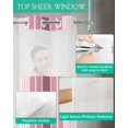 thumbnail image 4 of No Hook Shower Curtain with Snap-in Liner, Pink Ombre Stripe Waterproof Fabric Bathroom Curtains, Farmhouse Simple Striped Bath Curtains & Mesh Top Window 72"x84" Long, 4 of 6