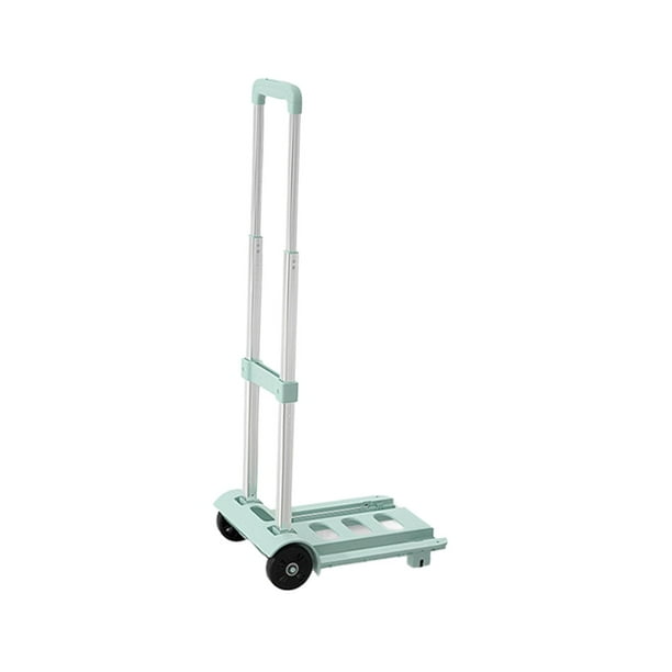 Carro De Plataforma Con Asa Telescópica Carro De Equipaje Plegable Portátil Para Auto 2 Ruedas Verde Claro Sunnimix Carro de equipaje plegable