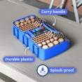 thumbnail image 6 of The Battery Organizer Battery Storage Case with Hinged Clear Cover, Includes a Removable Battery Tester, Holds 180 Batteries Various Sizes Blue., 6 of 6