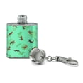 thumbnail image 2 of Fire Belly Newts Swimming Pattern Stainless Steel 1oz Mini Flask Key Chain, 2 of 3