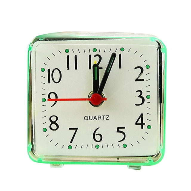 Decodeary Table Quartz Clock Desk Alarm Battery Powered Home Bedroom Kids Room Bedside Clock ABS Case