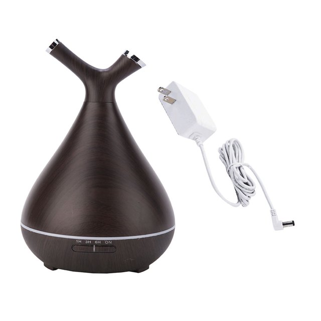 Wood Grain Ultrasonic Air Humidifier Essential LED Night Light Dark Wood Grain