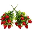 thumbnail image 3 of 2 piezas de arreglo floral de fresa, tallos de fresa artificiales para decoración de fiestas., 3 of 8
