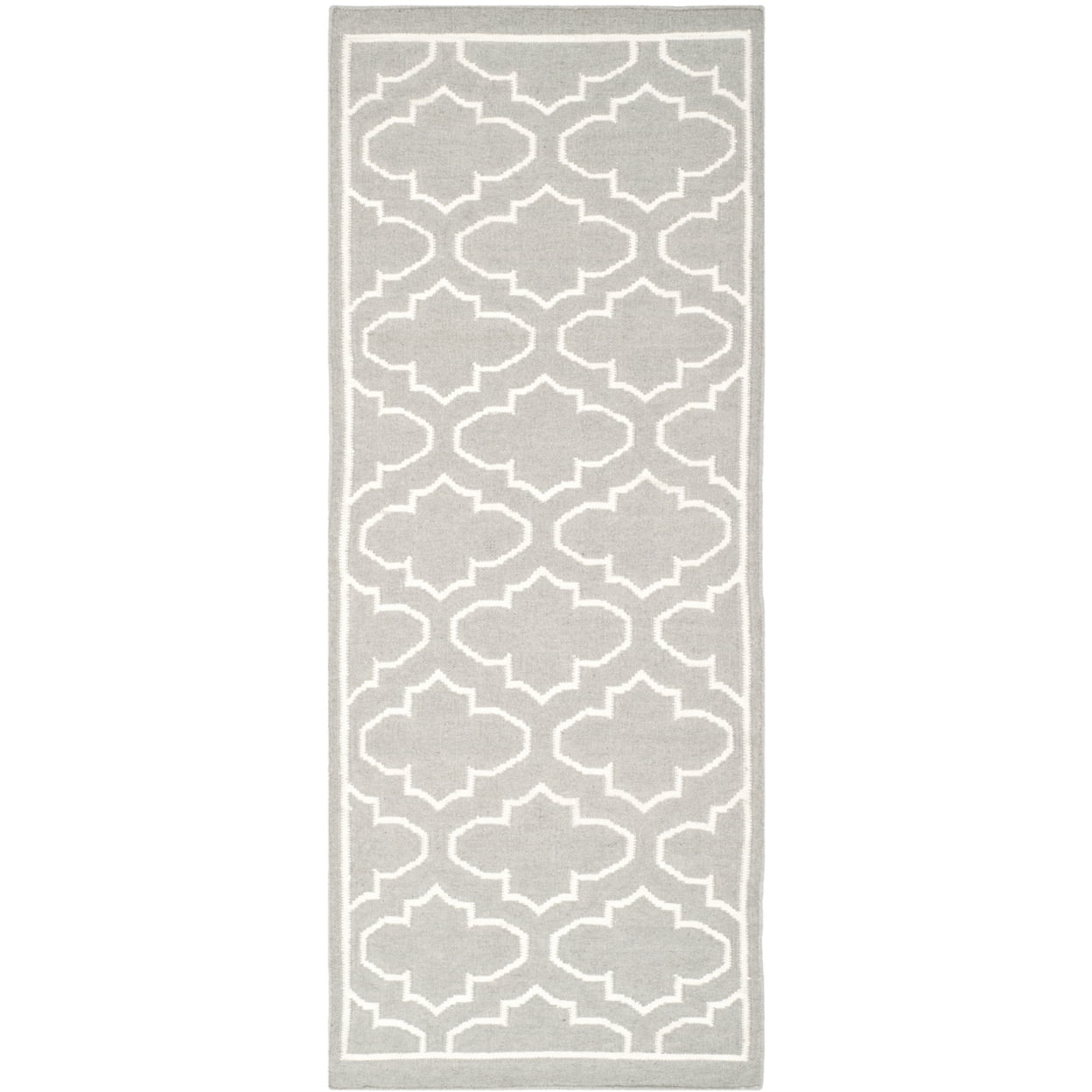 SAFAVIEH Dhurries Walter Geometric Area Rug, Grey/Ivory, 2'6" x 4'